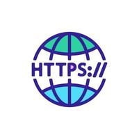 https-protocol vectorvector. geïsoleerde contour symbool illustratie vector