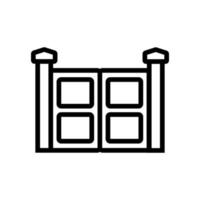 vierkant ontwerp binnenkomst poort met kolommen icoon vector schets illustratie