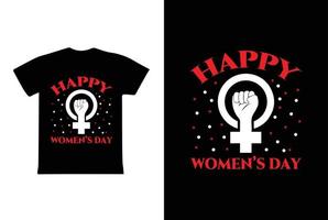 gelukkig vrouwen dag. vrouwen dag 8 maart t-shirt ontwerp sjabloon vector