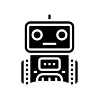 slim robot glyph icoon vector illustratie