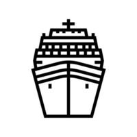 reis schip voering oceaan vervoer lijn icoon vector illustratie