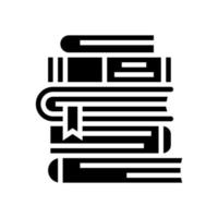 stapel boeken glyph pictogram vectorillustratie vector