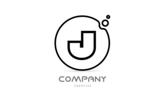 meetkundig brief j alfabet logo icoon met cirkel en bubbels. creatief sjabloon voor bedrijf en bedrijf vector