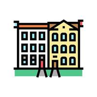 stadshuis huis kleur pictogram vectorillustratie vector