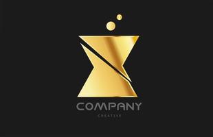 goud gouden meetkundig X alfabet brief logo icoon ontwerp. creatief sjabloon voor bedrijf en bedrijf en in geel kleur vector
