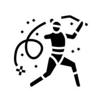 ritmisch gymnastiek gehandicapten atleet glyph icoon vector illustratie