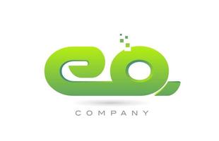 toegetreden eq alfabet brief logo icoon combinatie ontwerp met dots en groen kleur. creatief sjabloon voor bedrijf en bedrijf vector