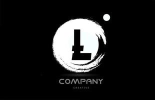l grunge alfabet brief logo icoon ontwerp met Japans stijl belettering in zwart en wit. creatief sjabloon voor bedrijf en bedrijf vector