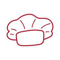 chef-kok hoed hand tekenen stijlicoon vector