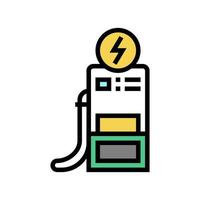 opladen elektrisch auto station kleur icoon vector illustratie