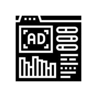 google analytics integratie glyph icoon vector illustratie