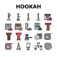 hookah tabak roken verzameling pictogrammen reeks vector