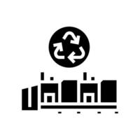 recycling textiel machine glyph icoon vector illustratie