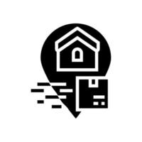 huis levering onderhoud vrij Verzending glyph icoon vector illustratie