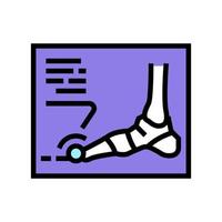 röntgenstraal röntgenfoto van voet jicht ziekte kleur icoon vector illustratie