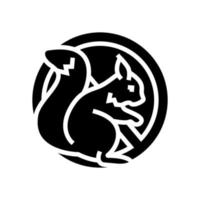 eekhoorn controle glyph icoon vector illustratie