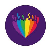 hart met gay pride-vlagblokstijl vector