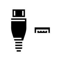 USB micro een glyph icoon vector illustratie