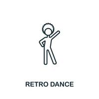 retro dans icoon van ouderen zorg verzameling. gemakkelijk lijn element retro dans symbool voor Sjablonen, web ontwerp en infographics vector