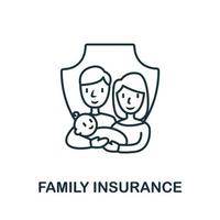 familie verzekering icoon van verzekering verzameling. gemakkelijk lijn familie verzekering icoon voor Sjablonen, web ontwerp en infographics vector
