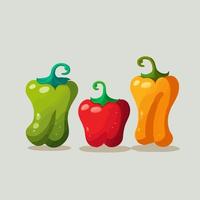 zoet peper, rood, groente, geel paprika, geïsoleerd Aan wit achtergrond vector
