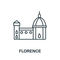 Florence icoon van Italië verzameling. gemakkelijk lijn Florence icoon voor Sjablonen, web ontwerp en infographics vector