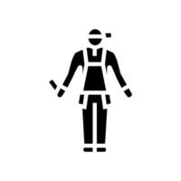 werknemer bouwer glyph pictogram vectorillustratie vector