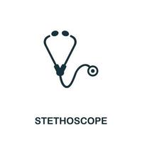 stethoscoop icoon set. vier elementen in anders stijlen van geneeskunde pictogrammen verzameling. creatief stethoscoop pictogrammen gevuld, schets, gekleurde en vlak symbolen vector
