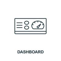dashboard icoon van machine aan het leren verzameling. gemakkelijk lijn dashboard icoon voor Sjablonen, web ontwerp en infographics vector