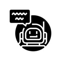 Chatbot robot glyph icoon vector illustratie