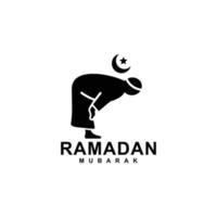 Ramadan logo. Islamitisch bidden gemakkelijk vlak icoon vector illustratie