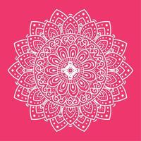 wit luxe mandala in roze achtergrond, wijnoogst luxe mandala, sier- decoratie vector