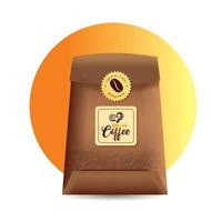 branding mockup koffie, zakelijke identiteit model, zak papier en zegel postzegel koffie vector