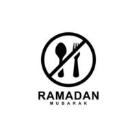 Ramadan vastend gemakkelijk vlak logo vector illustratie. vastend logo vector