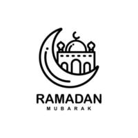 Ramadan gemakkelijk vlak logo vector illustratie. Ramadan logo. moskee logo