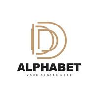 d brief logo, gemakkelijk alfabet ontwerp, modern minimalistische doopvont vector