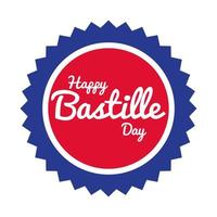 bastille dag belettering in zegel hand tekenen stijl vector