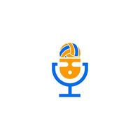 podcast microfoon logo sjabloon logo ontwerp vector