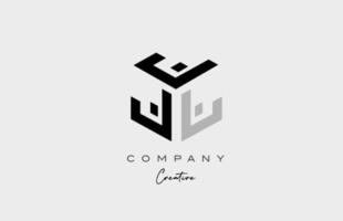 j grijs drie brief alfabet brief logo icoon ontwerp. creatief sjabloon voor bedrijf en bedrijf vector