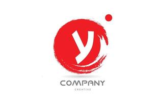 rood y grunge alfabet brief logo icoon ontwerp met Japans stijl belettering. creatief sjabloon voor bedrijf en bedrijf vector