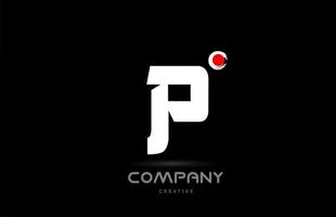 p zwart en wit alfabet brief logo icoon ontwerp met Japans stijl belettering. creatief sjabloon voor bedrijf en bedrijf vector