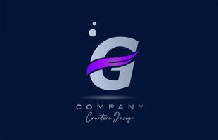 g Purper alfabet brief logo icoon met roze zucht. creatief sjabloon voor bedrijf en bedrijf vector