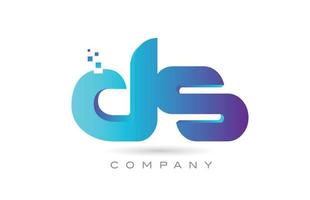 ds alfabet brief logo icoon combinatie ontwerp. creatief sjabloon voor bedrijf en bedrijf vector