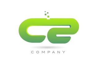 toegetreden cz alfabet brief logo icoon combinatie ontwerp met dots en groen kleur. creatief sjabloon voor bedrijf en bedrijf vector