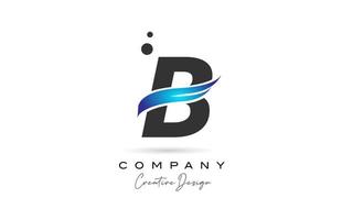 b grijs blauw dots alfabet brief logo icoon. creatief sjabloon voor bedrijf en bedrijf vector