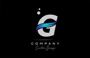 g grijs alfabet brief logo icoon met blauw zucht. creatief sjabloon voor bedrijf en bedrijf vector