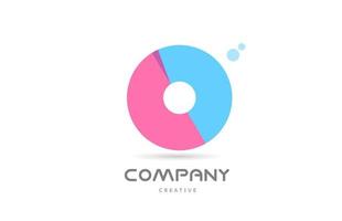 O roze blauw meetkundig alfabet brief logo icoon. creatief sjabloon voor bedrijf en bedrijf vector