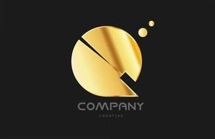 goud gouden meetkundig q alfabet brief logo icoon ontwerp. creatief sjabloon voor bedrijf en bedrijf en in geel kleur vector