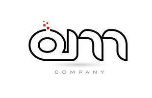 qm verbonden alfabet brief logo icoon combinatie ontwerp met dots en rood kleur. creatief sjabloon voor bedrijf en bedrijf vector