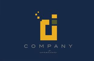 geel dots d alfabet brief logo icoon ontwerp. sjabloon ontwerp voor bedrijf of bedrijf vector